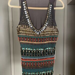 Beaded Holiday Sleeveless Top